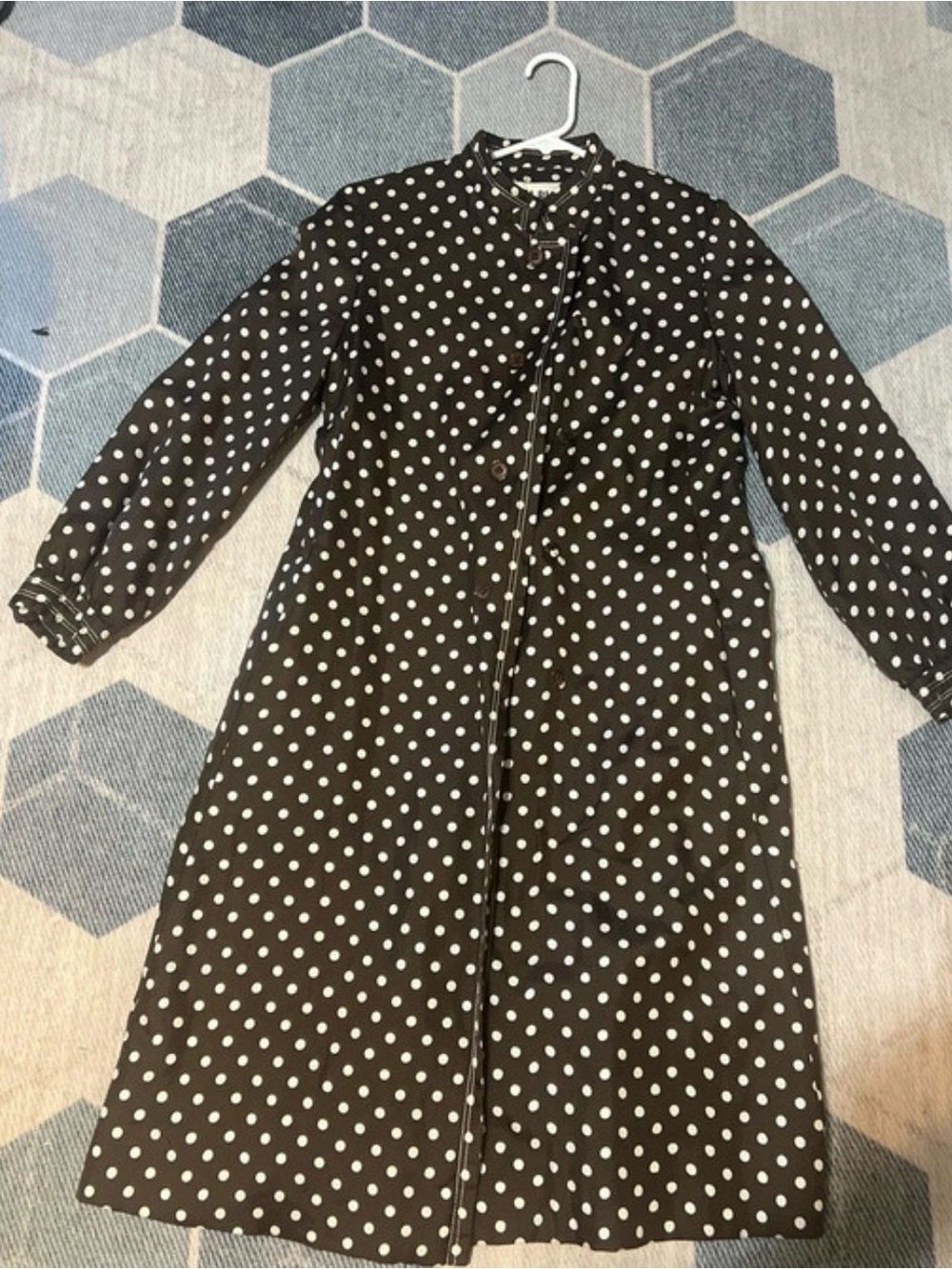 Vintage 1970’s Bill Blass for Bond Street polkadot trenchcoat